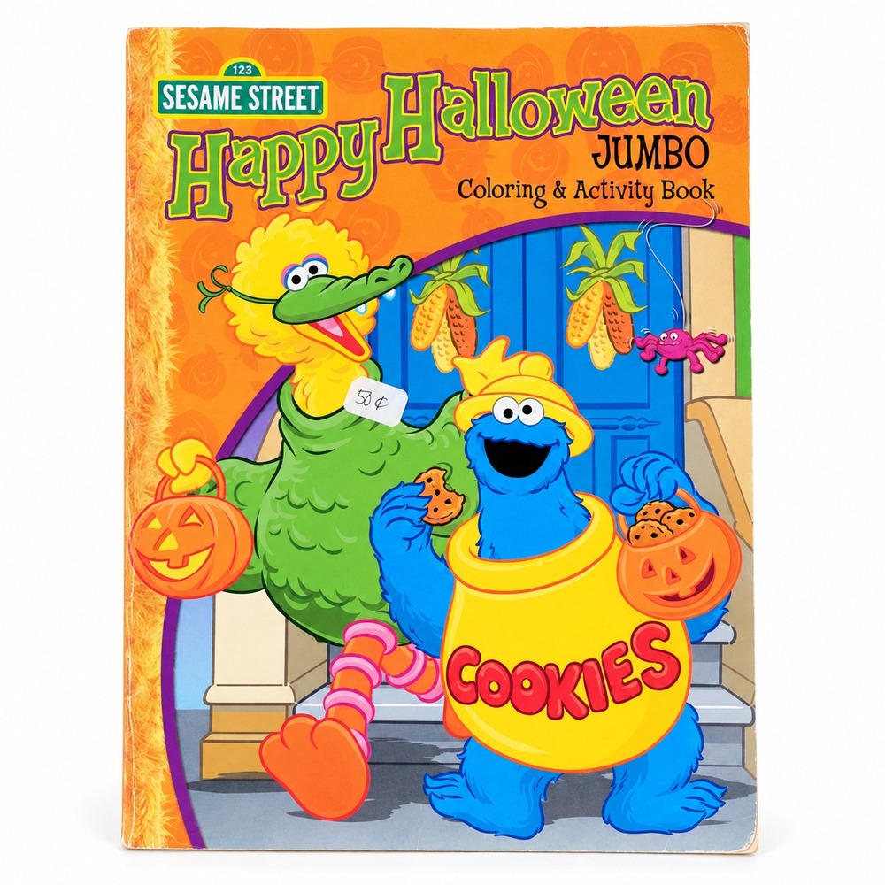 2007 Sesame Street Happy Halloween  Coloring Activity Book Elmo Cookie Monster